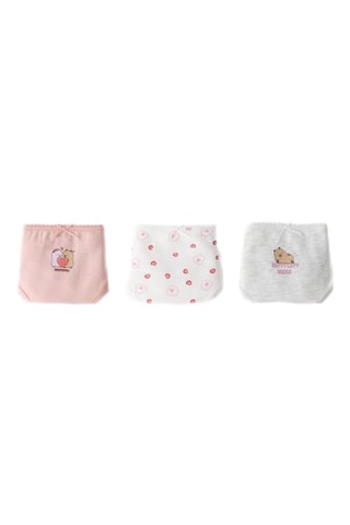 3 culottes Capyfun - Rose, blanc et gris clair chiné