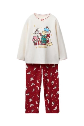 Pyjama Hello Kitty Sanrio - Ecru et rouge
