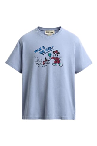 T-shirt Mickey et Pluto Disney - Bleu clair