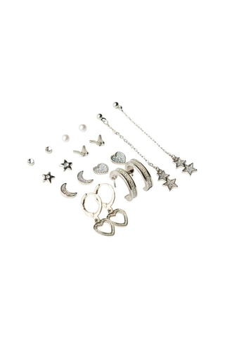 9 paires de boucles d’oreilles - Argenté