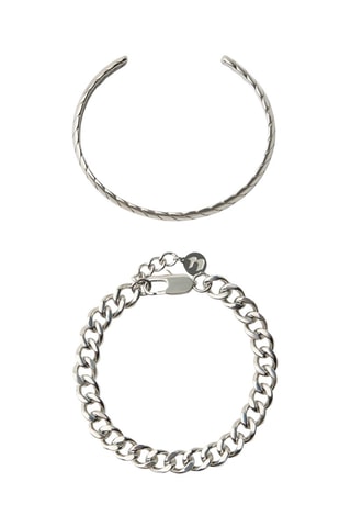 Bracciale e bracciale bangle - Argentato
