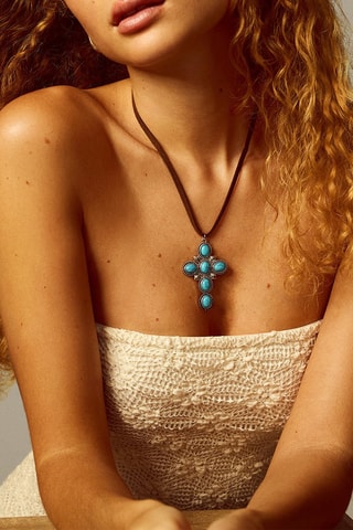 Collana - Marrone e turchese