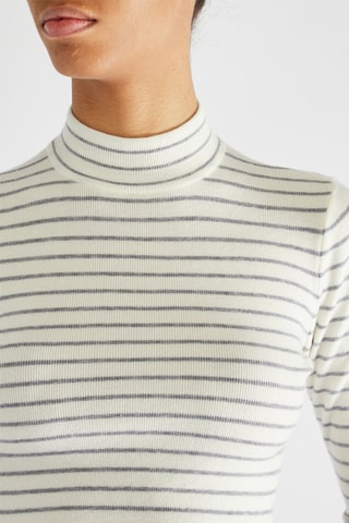 Pull court - Blanc et gris
