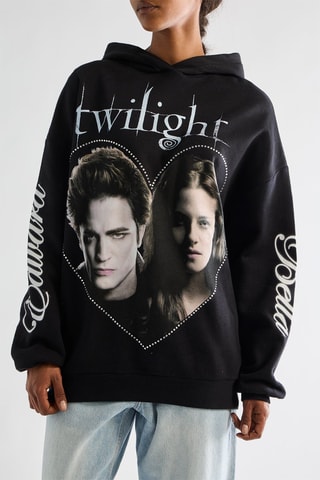 Pull à capuche Edward et Bella Forever and alway Twilight - Noir