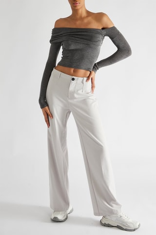 Pantalon wide legs - Gris