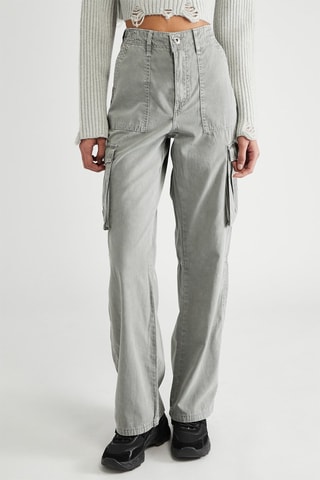 Pantalon cargo taille haute - Gris