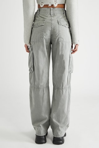 Pantalon cargo taille haute - Gris