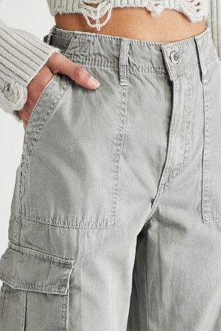 Pantalon cargo taille haute - Gris