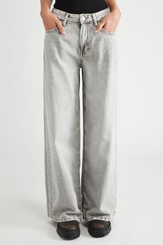 Pantalon wide legs taille haute - Gris