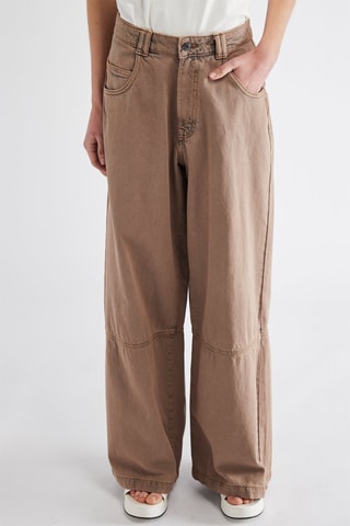 Pantalon wide legs - Marron