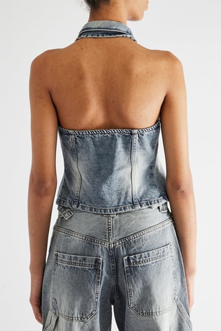 Gilet sans manches en jean - Bleu