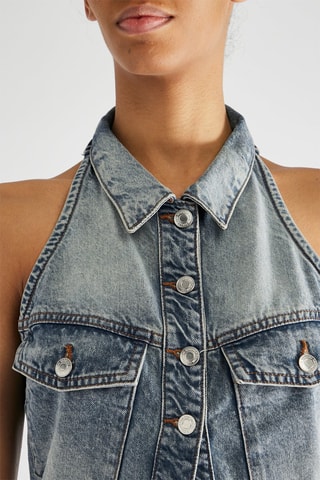 Gilet sans manches en jean - Bleu
