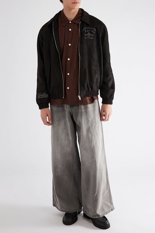 Jean wide legs taille haute - Gris