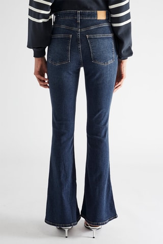 Jean flare taille haute - Bleu