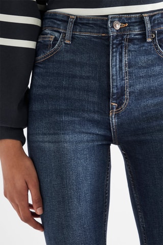 Jean flare taille haute - Bleu