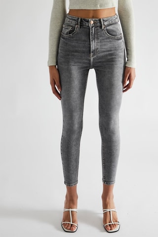 Jean 7/8 taille haute - Gris
