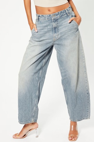 Jean loose taille haute - Bleu