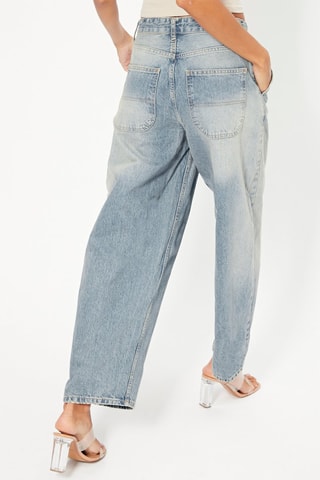 Jean loose taille haute - Bleu