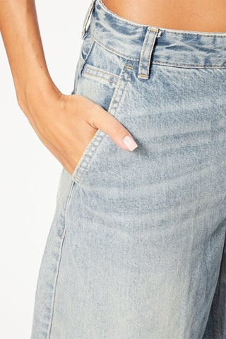 Jean loose taille haute - Bleu