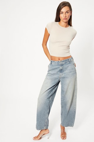 Jean loose taille haute - Bleu