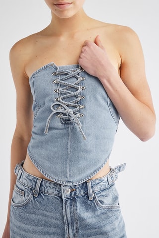 Bustier en jean - Bleu