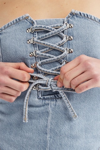 Bustier en jean - Bleu