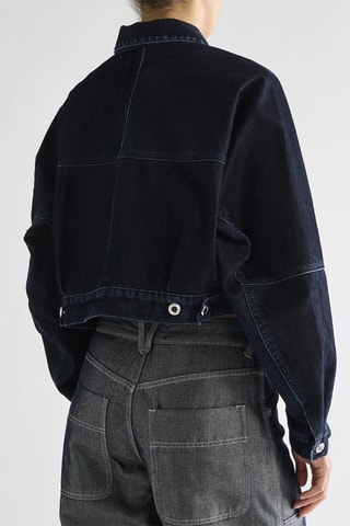 Veste courte en jean - Bleu marine