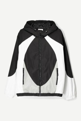 Coupe-vent à capuche - Noir et blanc