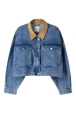 Veste courte en jean - Bleu cobalt