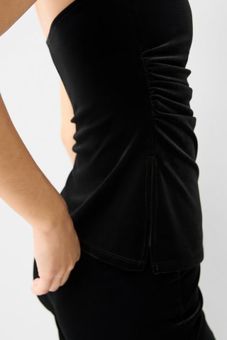 Top bustier en velours - Noir
