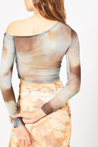 Crop top tie and dye - Gris et marron