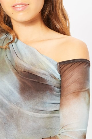 Crop top tie and dye - Gris et marron
