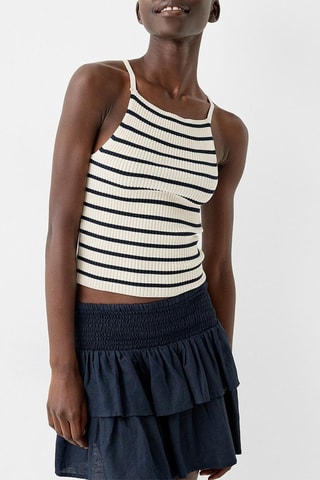 Top - Blanc et bleu marine