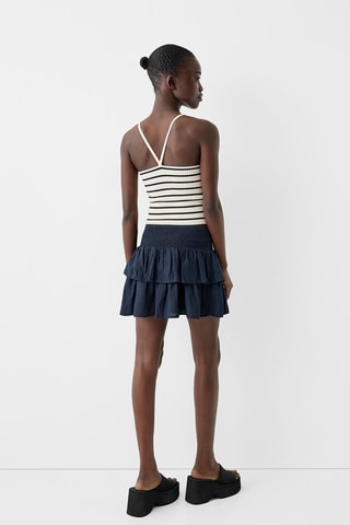 Top - Blanc et bleu marine