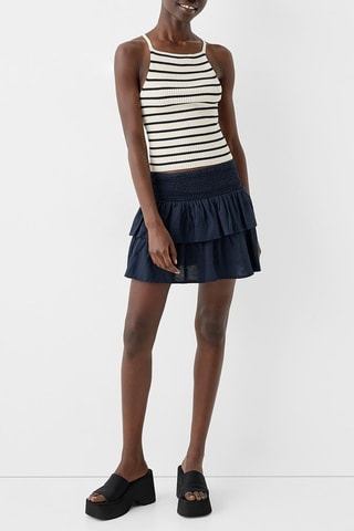 Top - Blanc et bleu marine