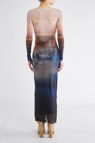 Robe longue - Beige et bleu