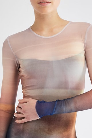 Robe longue - Beige et bleu