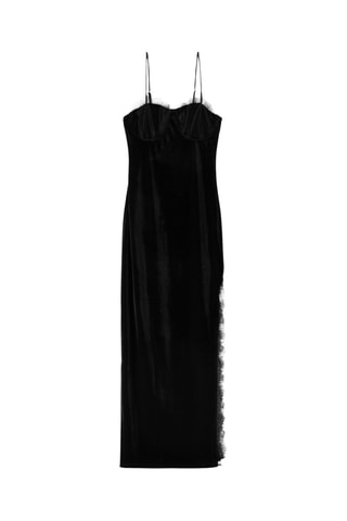 Robe droite en velours - Noir