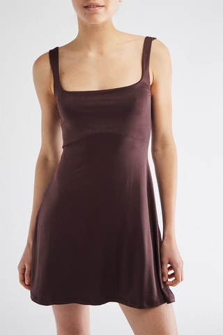 Vestido evasé - Marrón