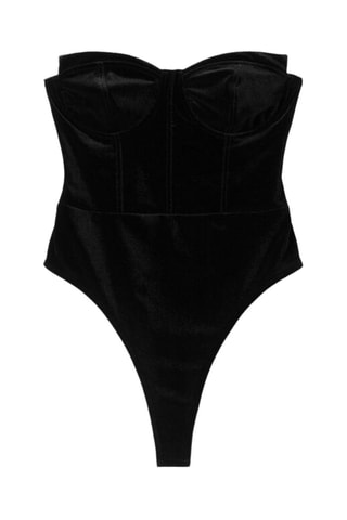 Body bustier en velours - Noir