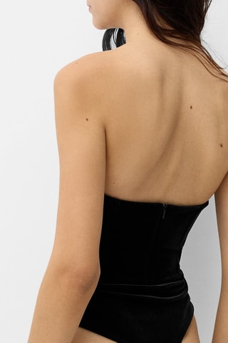 Body bustier en velours - Noir