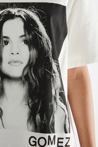T-shirt oversize Selena Gomez - Blanc
