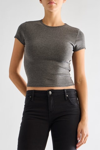 T-shirt cropped - Gris foncé