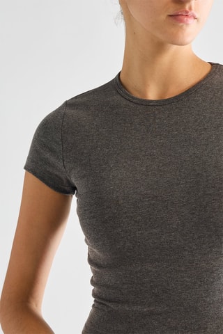 T-shirt cropped - Gris foncé
