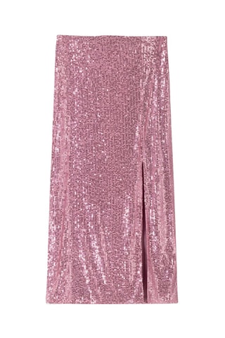Jupe midi taille haute - Rose