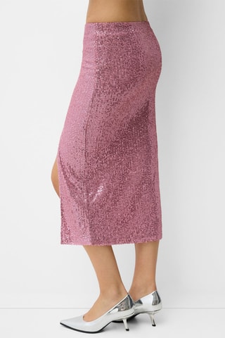 Jupe midi taille haute - Rose