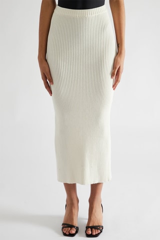 Jupe longue taille haute - Ecru