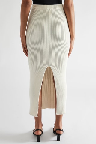 Jupe longue taille haute - Ecru