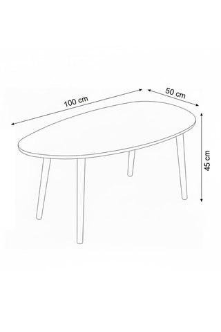 Table basse en bois Nora - 100 x 45 x 50 cm