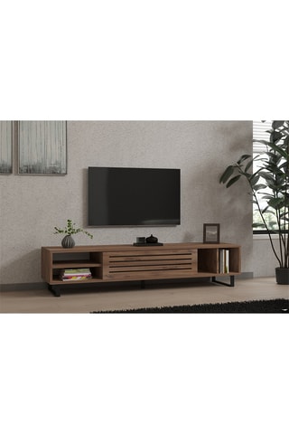 Meuble TV 1 abattant Safir - 160 x 35 x 40 cm